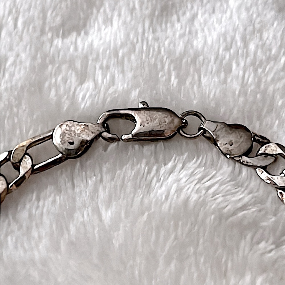 🩶 VINTAGE 7-3/4” SILVER PLATED LOBSTER CLAW CLASP LINK BRACELET Unisex OS - Picture 6 of 6